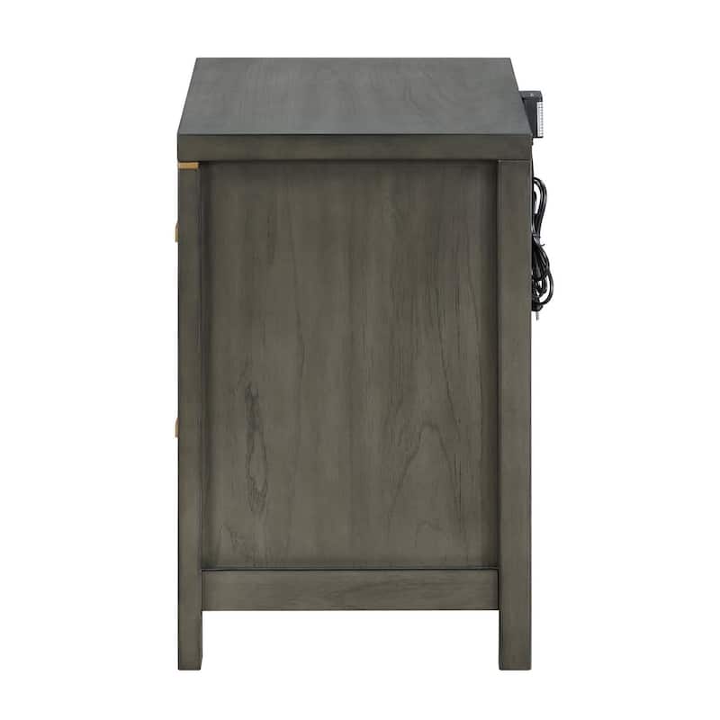 Herndon 2-drawer Grey Nightstand