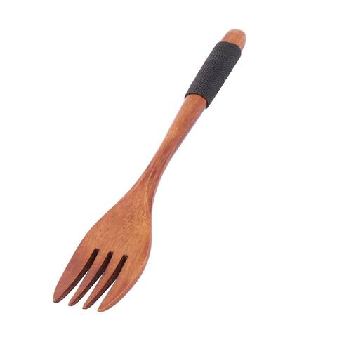 Unique Bargains Food Salad Cake Noodles Fruit Fork Brown - 17.7 x 3 x 1cm/7" x 1.2" x 0.4"(L*W*H)
