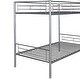 preview thumbnail 6 of 12, Silver Twin over Twin Metal Bunk Bed with Fence and Ladder for Kids