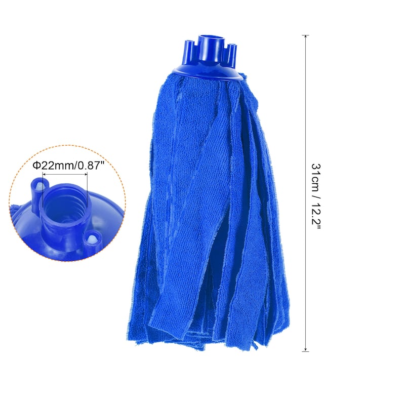 Microfiber Cloth Mop Heads Replacement Floor Cleaning Pads - Blue