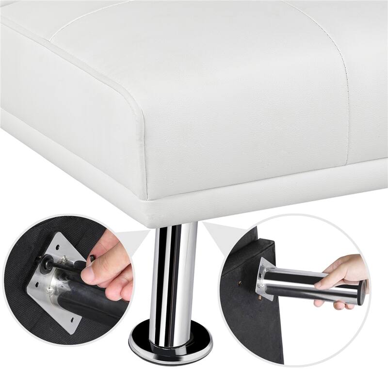 Yaheetech Modern Recliner Couch Faux Leather Futon Sofa Bed
