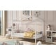 preview thumbnail 3 of 7, White Twin Size Wood House Bed w/ Storage Space Platform Bed Frame for Kids,Teens,Girls,Boys No Box Spring Needed, Easy Assembly