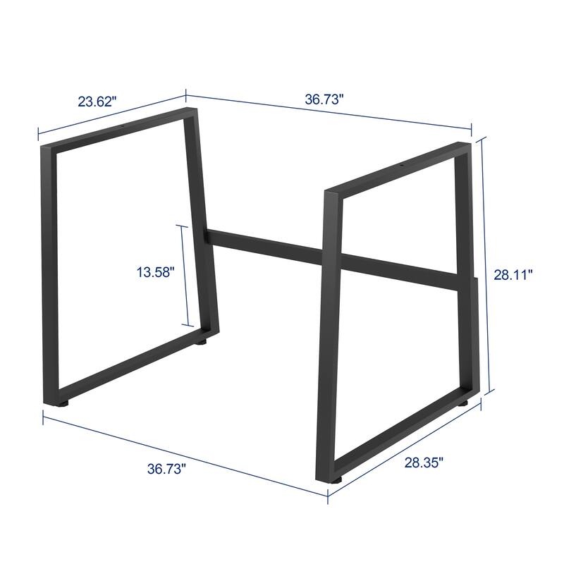 Rocelco 40 in. W Black Height Adjustable Standing Desk with Floor Stand and Gas Spring Assist Keyboard Tray Platform