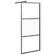 preview thumbnail 2 of 71, vidaXL Walk-in Shower Wall multi size Half Frosted ESG Glass Black