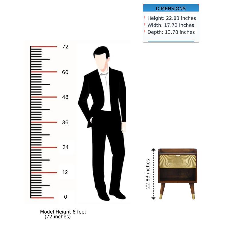 Solid Wood Manila Gold Nightstand