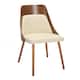 Option Cream Faux Leather/Walnut Wood