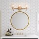 preview thumbnail 4 of 5, Modern Gold 3-light Bathroom Vanity Light Globe Glass Wall Sconces - L22"x W7"x H9"