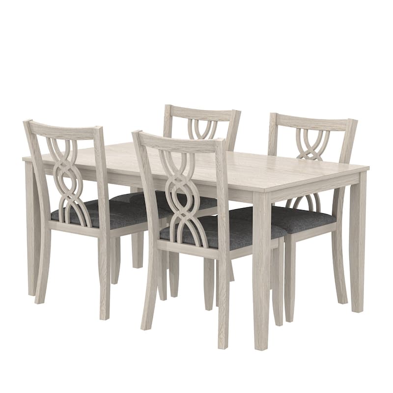 Javlergo 5/7-Piece Solid Wood Dining Set