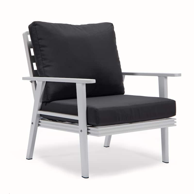 Walbrooke Modern 4-Piece Aluminum Patio Polyester Seating Furniture Set with 37,000 BTU Propane Fire Pit Table and Tank Holder