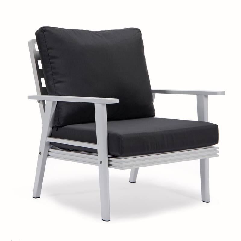 Walbrooke Modern 5-Piece Outdoor Aluminum Conversation Set of 3 Polyester Chairs, Fire Pit Table with Lid and Tank Holder