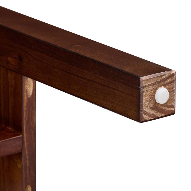 Fluted Counter Height Bar Table Set for Two with Upholstered Bar Stool and Solid Wood Legs