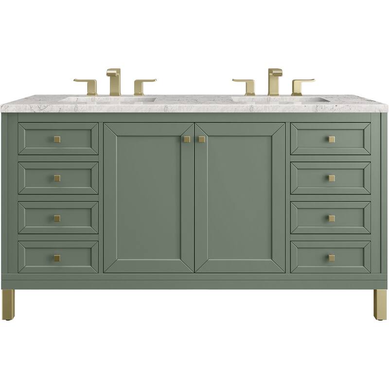 James Martin Vanities 503-V60D-3EJP Chicago 60" Free Standing Double - Smokey Celadon