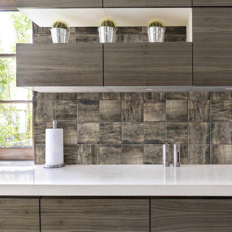 Merola Tile Sabina Timber Brown 9.86" x 9.86" Porcelain Floor and Wall Tile - Sample (9.88" x 9.88")