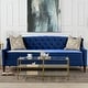 preview thumbnail 11 of 24, Lucy 84" Mid-century Modern Upholstered Tufted Twin Daybed Navy Blue Velvet - Twin