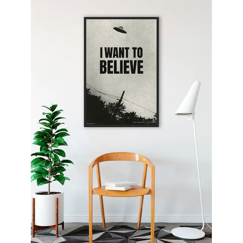 I Want to Believe Unidentified Flying Object Sighting Passaic NJ Framed Poster - 24 x 36 Inch
