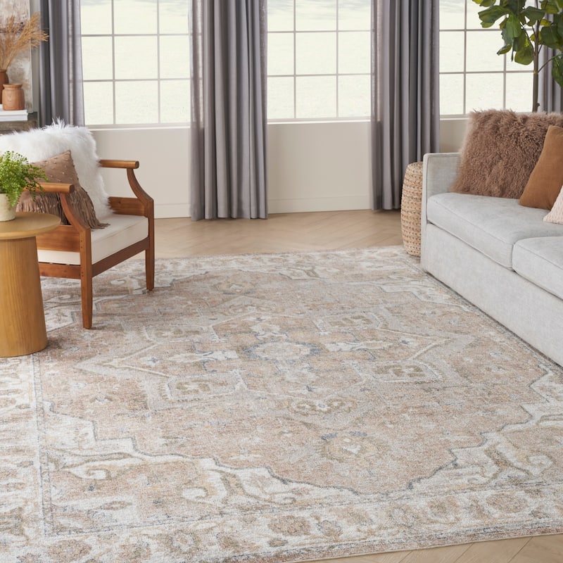 Nourison Astra Machine Washable Distressed Area Rug - 9' x 12' - Beige