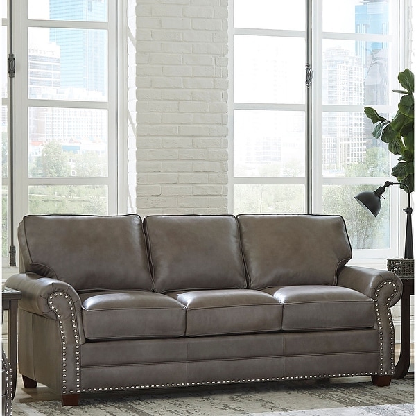 Top grain discount leather sleeper sofa