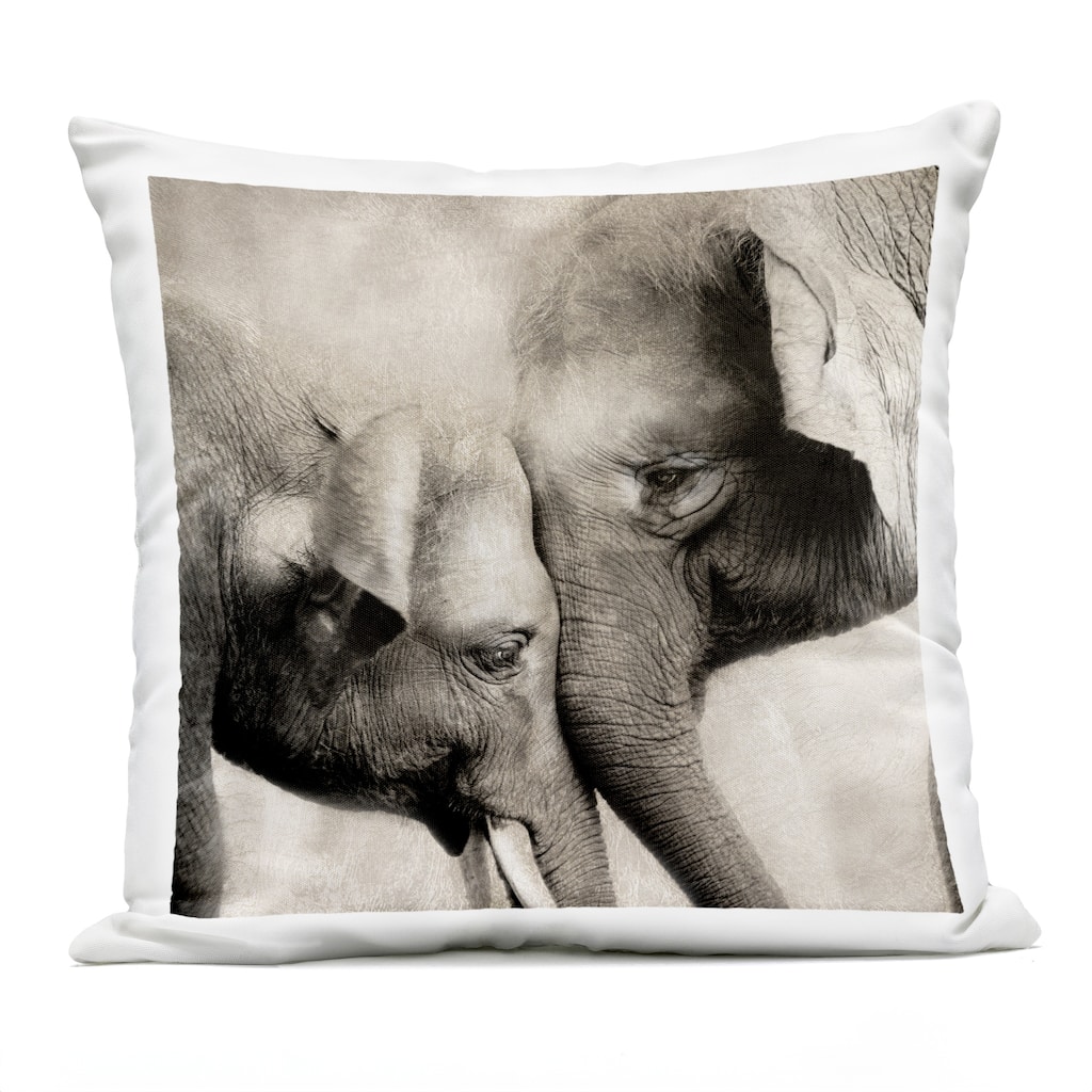 Stupell Elephant & Baby Hug Printed Outdoor Throw Pillow Design by CAD Designs