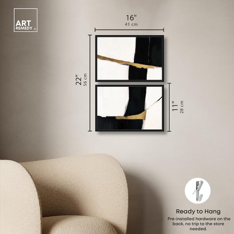 Weight of Black II Canvas Set of 2 by Art Remedy