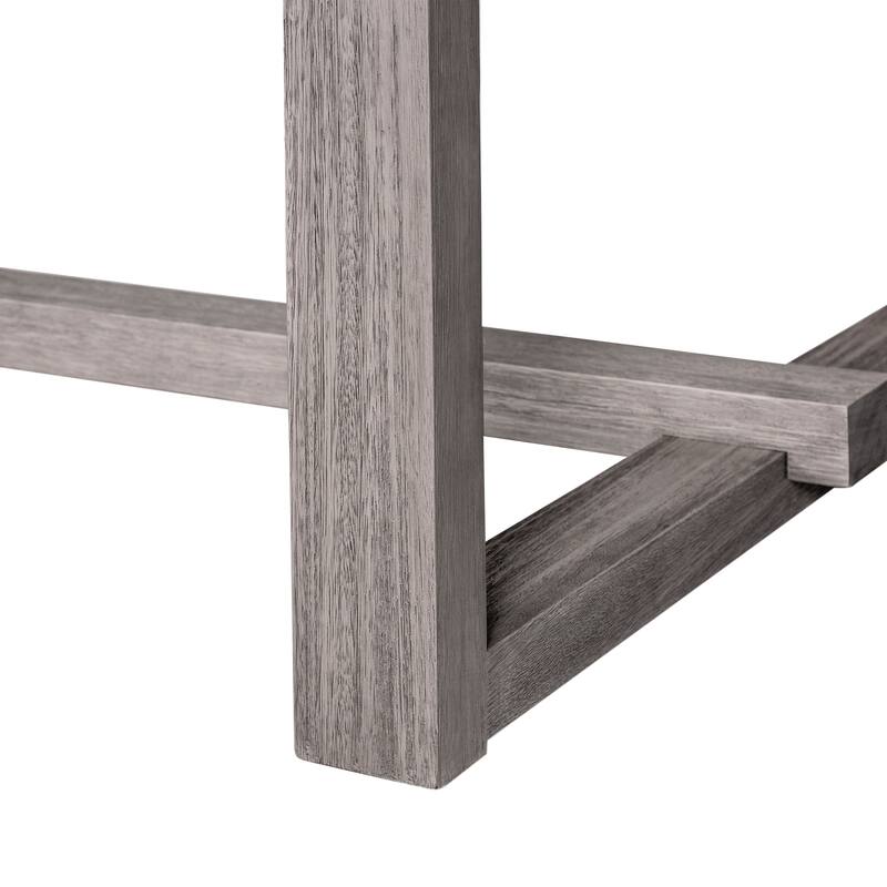 Vivid 82" Solid Eucalyptus Wood Indoor Outdoor Patio Dining Table