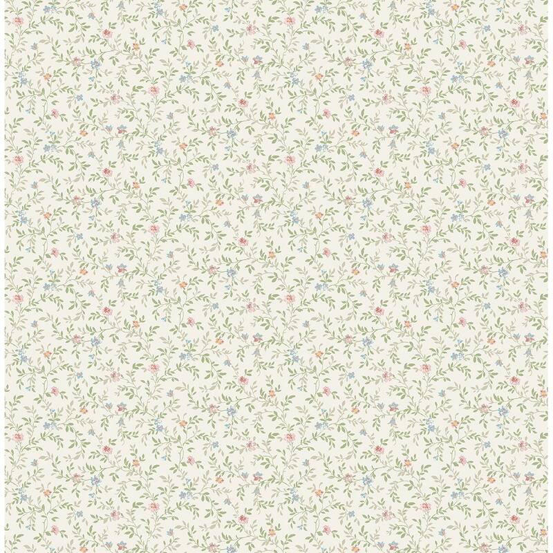 Seabrook Designs Farley All-Over Floral Unpasted Wallpaper