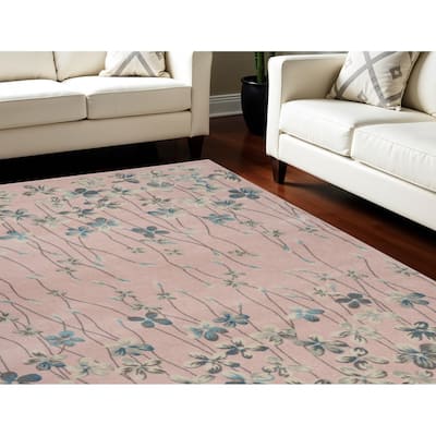 Hulo Power Loomed Floral Traditional Stain Resistant Area Rug By HomeRoots - 120' X '96' X '0.5