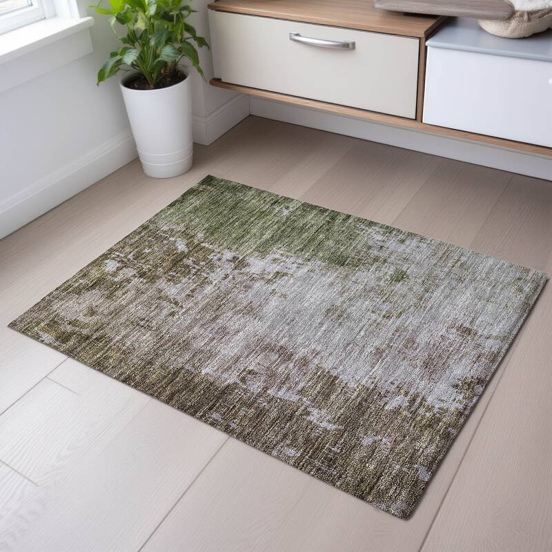 Premium Washable Super Soft Modern Chic Mayfield Rug - Brown - 1'8" x 2'6"