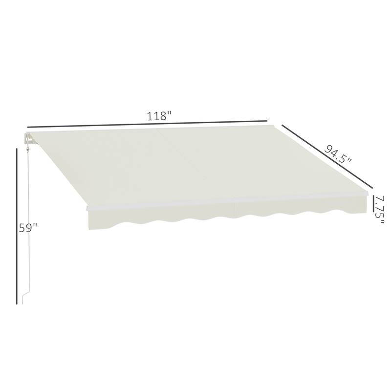 Outsunny 10' x 8' Electric Awning, Retractable Awning, UV Protection Sun Shade Shelter with Remote Controller