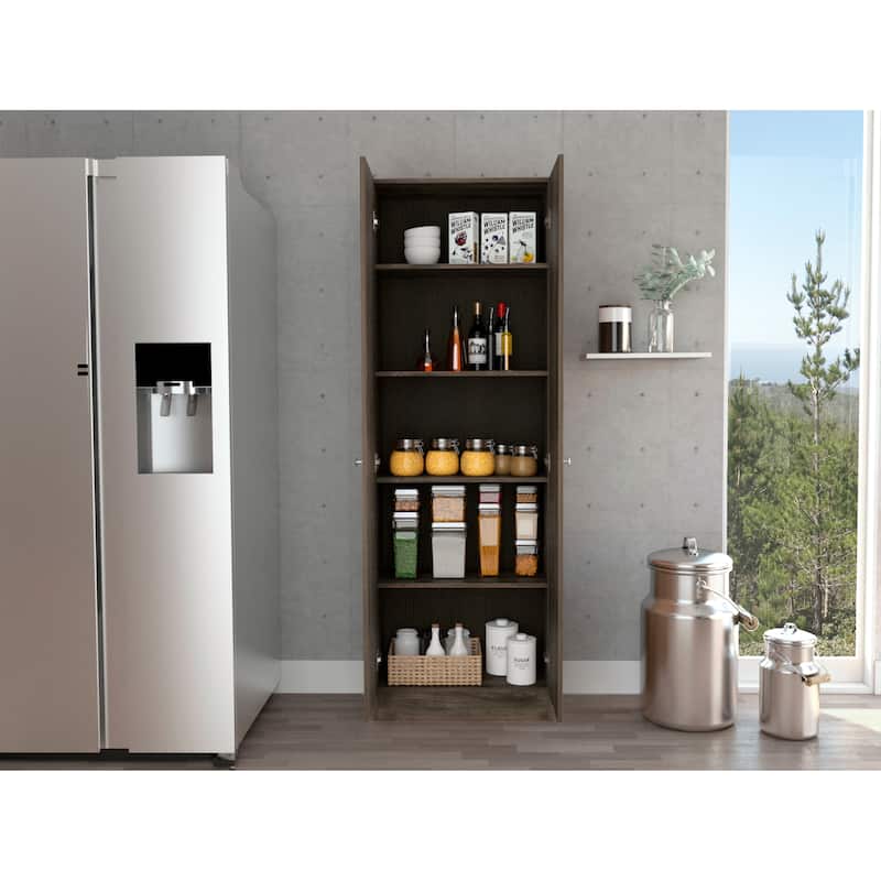 TUHOME Plymouth Multistorage Kitchen Cabinet with 5 Shelves