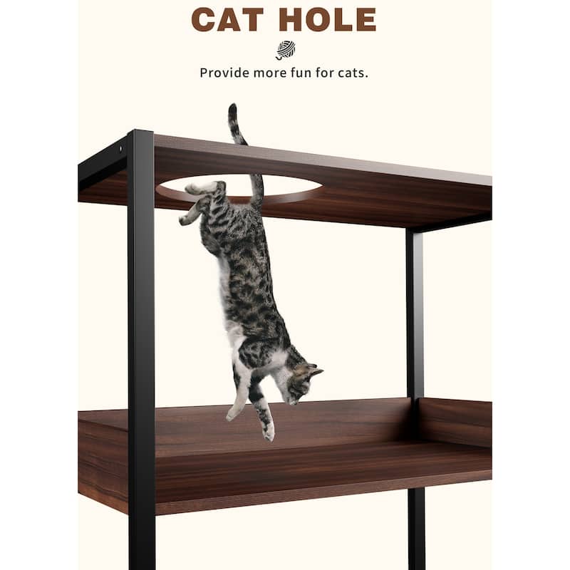 Cat Litter Box Enclosure Furniture for Self-Cleaning Cat Litter Box