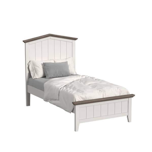 slide 2 of 2, Lodge Farmhouse 79" Wide Complete Twin Bed, Cookies/Cream