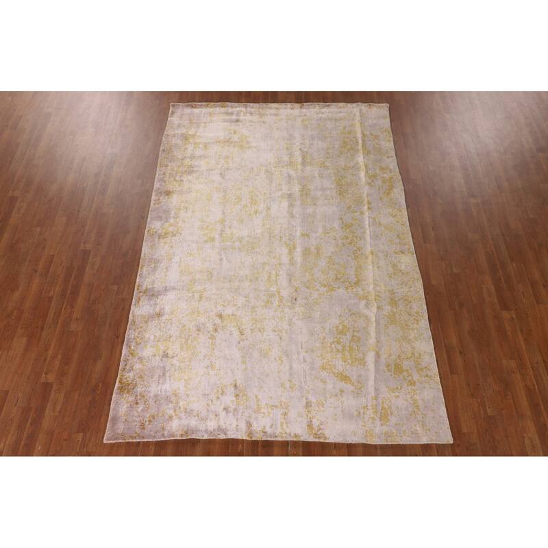 Multi-Color Abstract / Modern Area Rug Handmade Wool Carpet - 6'6"x 9'9"
