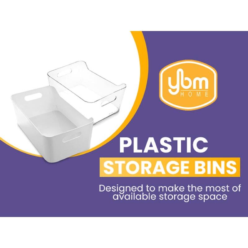 Ybmhome Open Bin Storage Basket Kitchen Pantry, Beauty Product Supply Organizer, Under Cabinet Caddy Clear - S