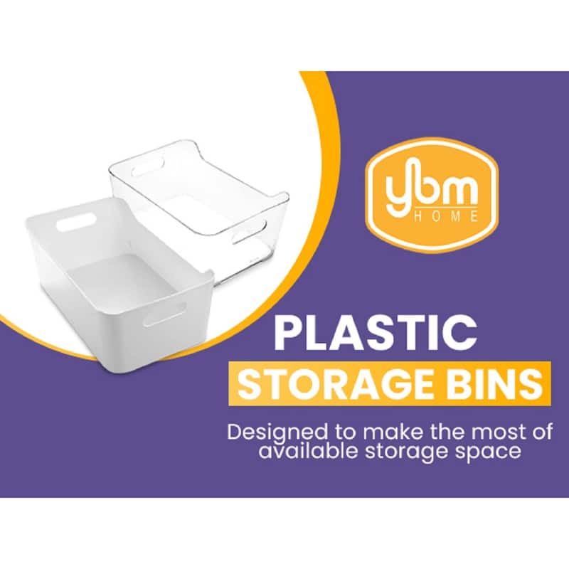 Ybmhome Open Bin Storage Basket Kitchen Pantry , Caddy Clear