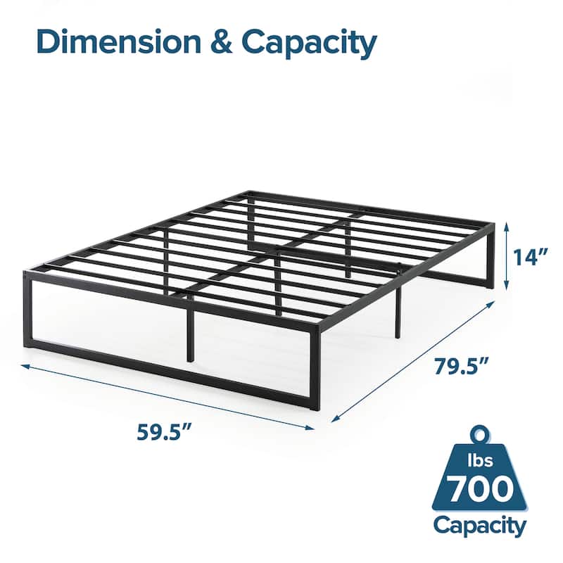 Priage by ZINUS Black Metal Platform Bed Frame - Queen