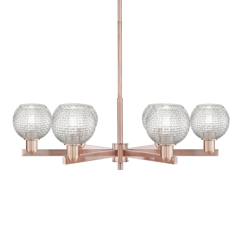 Innovations Lighting 716-6CR-11-36 Athens Chandelier Athens 6 Light - Antique Copper / Clear Basketweave