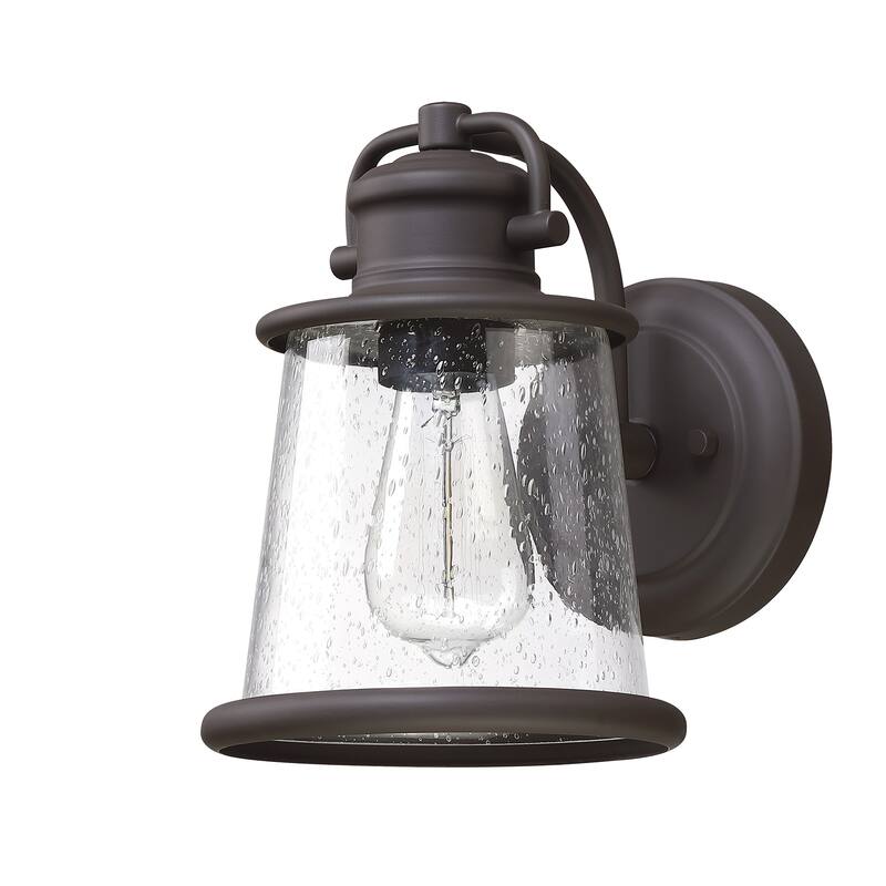 1-Light Dark Bronze Finish Outdoor Wall Lantern Sconce