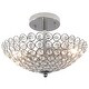 preview thumbnail 4 of 11, Chrome Bowl-shaped Crystal Flush Mount Ceiling Fixture Chandelier - 11.8x11.8x8.7" 11.8x11.8x8.7"