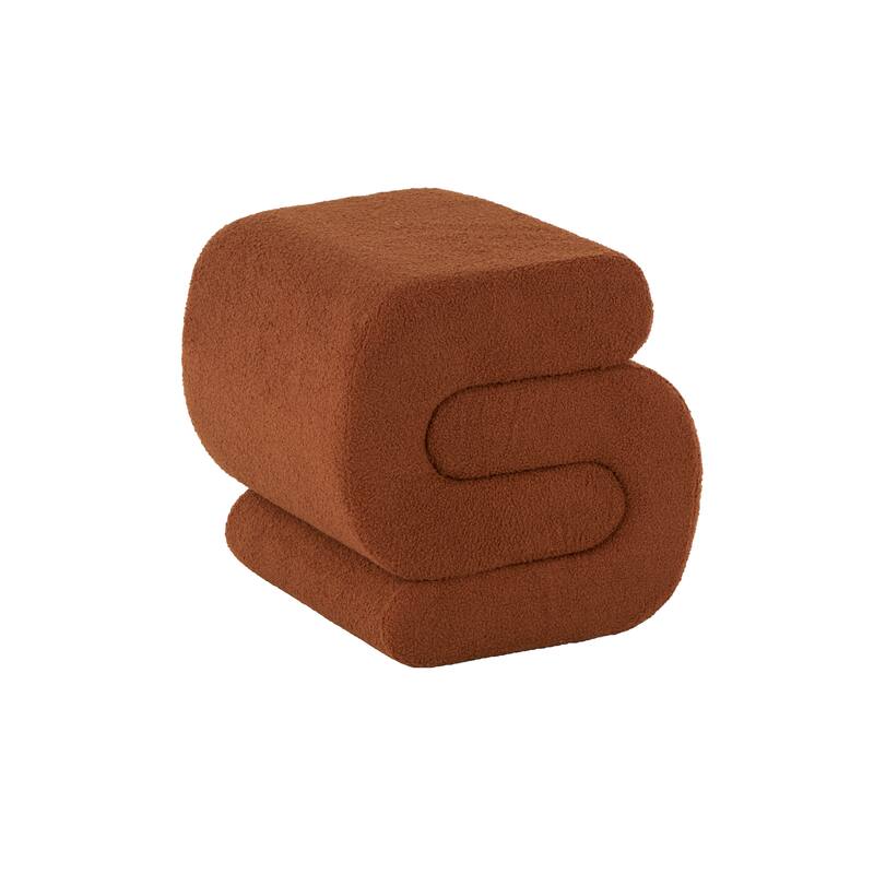 White, Gray or Copper Polyester S- Shaped Room Ottoman with Connected Arches