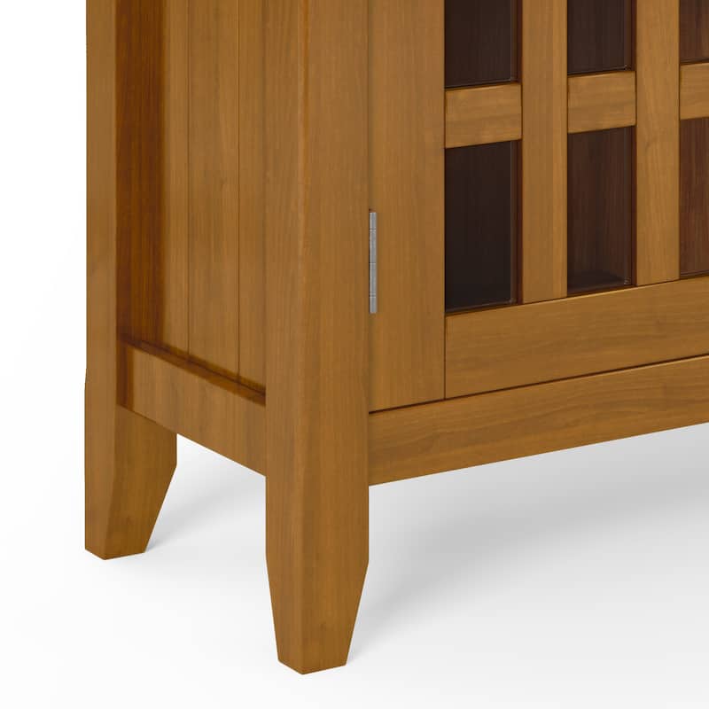WYNDENHALL Freemont Solid Wood Transitional Low Storage Media Cabinet - 32"w x 14"d x 31" h
