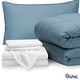 preview thumbnail 52 of 79, Bare Home Bed-in-a-Bag Down Alternative Comforter & Sheet Set Coronet Blue/White - Twin