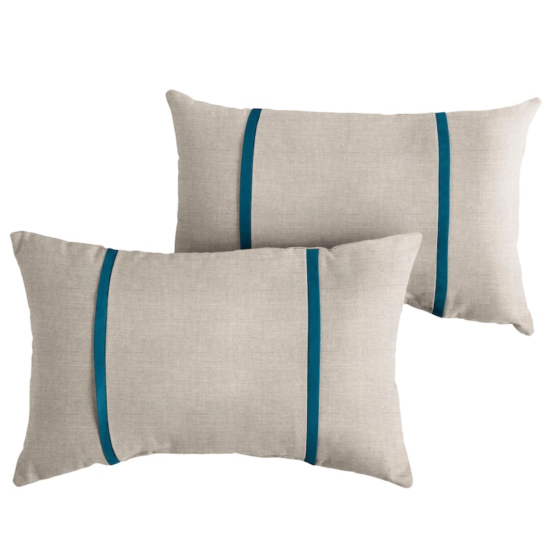 Sorra Home Sunbrella Outdoor Double Petite Flange Pillow Set of 2