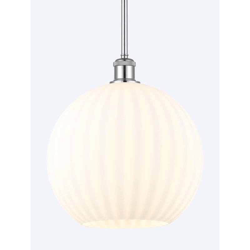 Innovations Lighting 516-1S-14-12 White Venetian Pendant White - Polished Chrome / White Venetian