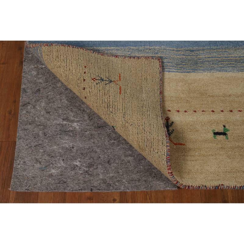 Hand Knotted Oriental 100% Wool Carpet Tribal Animal Pictorial Multi-Colored Gabbeh Area Rug - 7' 8'' X 5' 6''