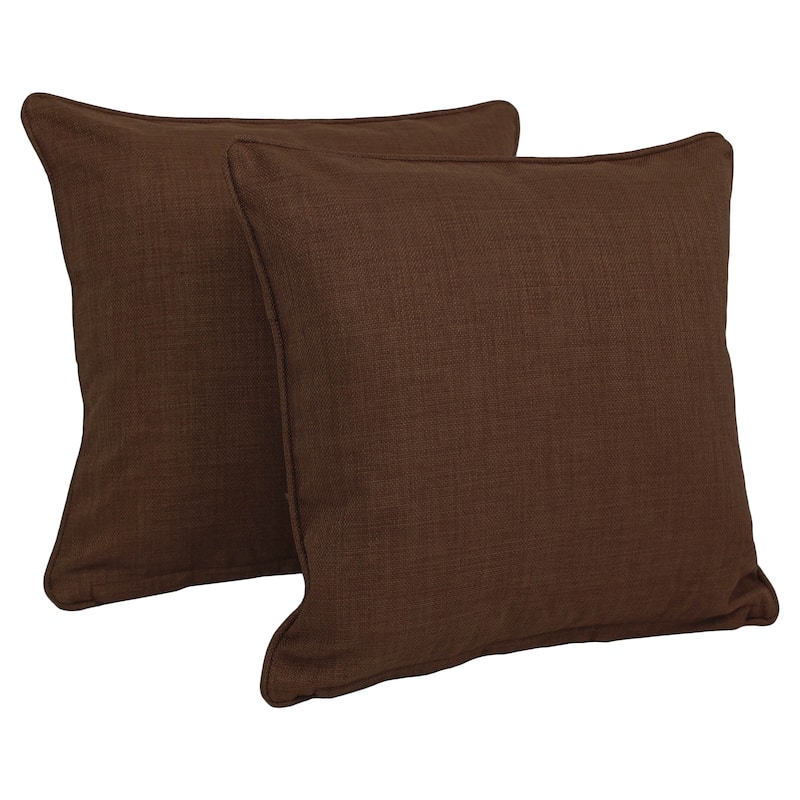 18-inch All-weather Indoor/Outdoor Accent Throw Pillows (Set of 2) - Cocoa