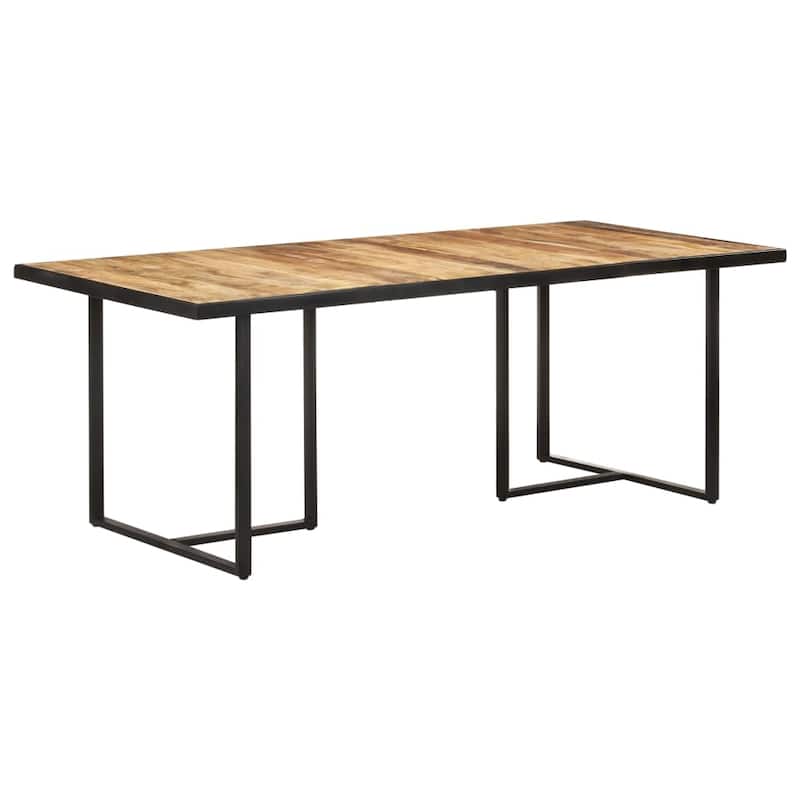 vidaXL Dining Table 78.7" Rough Mango Wood - 78.4" x 39.4" x 29.9"