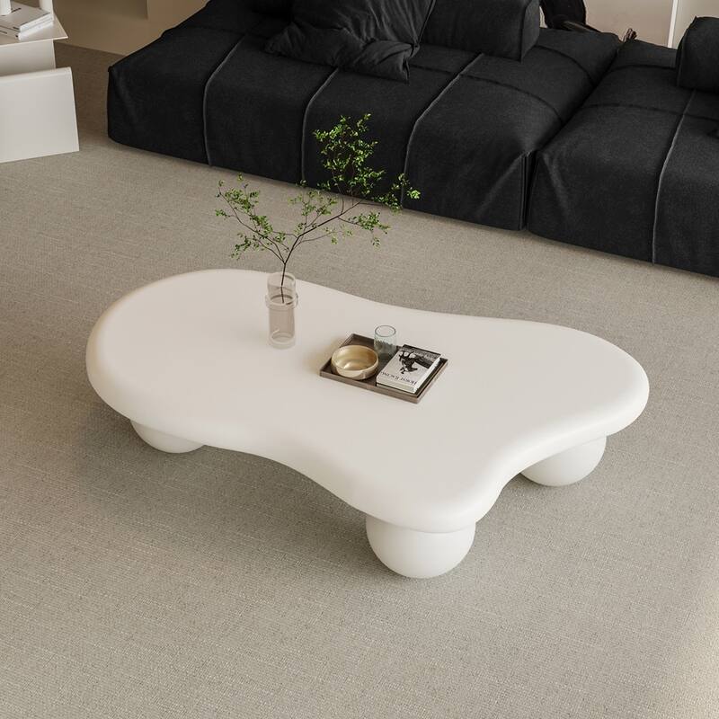 Cloud Shaped Coffee Table with 3 Ball Legs