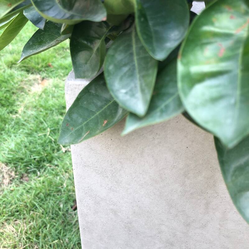 Kante Set of 3 Lightweight Modern Square Outdoor Planters, 19, 16 and 13 Inch Tall, Weathered Concrete - 13"W x 13"L x 19"H