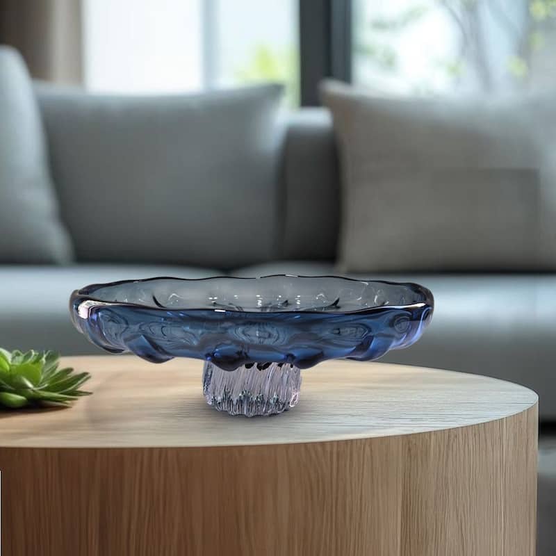 Aria Home Glass Pedestal Centerpiece Bowl Decorative Table Accent