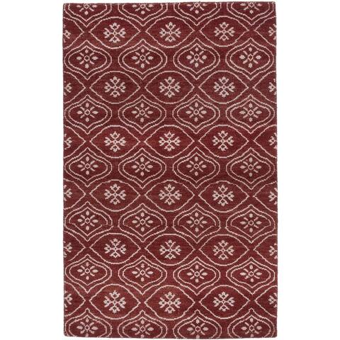 ECARPETGALLERY Hand-knotted Eternity Orange Silk, Wool Rug - 5'0" x 7'11"